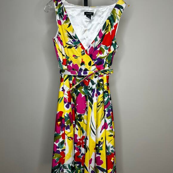 Spence floral dress- size 6-summer sleeveless belted with zipper wedding party‎ - Picture 1 of 7